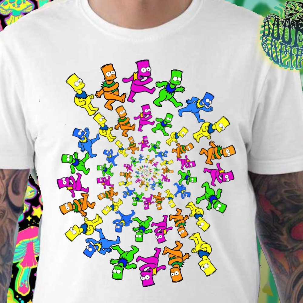Psychedelic Bart Grateful Dead Unisex Cotton T-Shirt